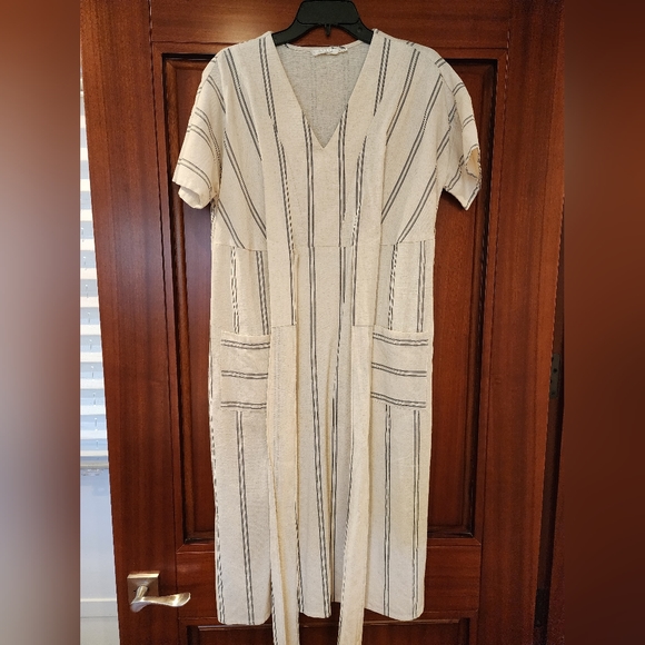 Blu Pepper striped midi wrap dress size M - Picture 3 of 14